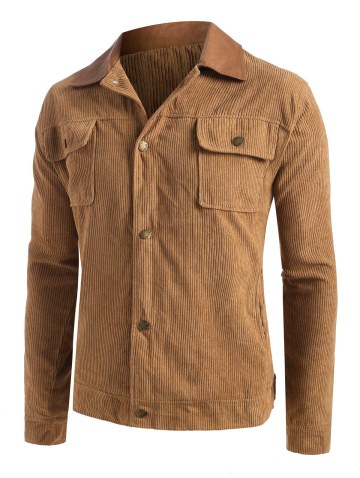Button Up Ribbed Corduroy Jacket