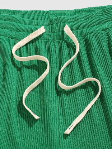 C'est La Vie Paris Short Sleeves Cotton Tee With Ribbed Shorts Two Piece Set