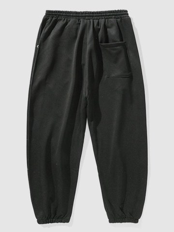 Color Block Mock Button Sports Pants