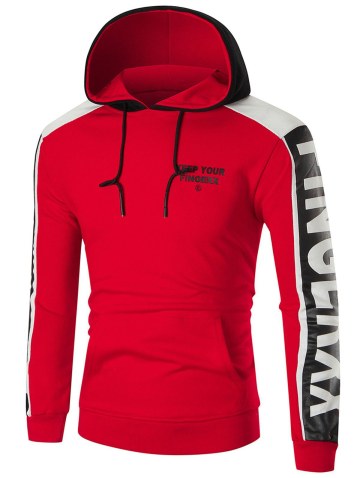 Color Block Sports Graphic Hoodie