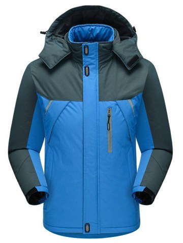 Contract Color Outdoor Climbing Hooded Padded Jacket