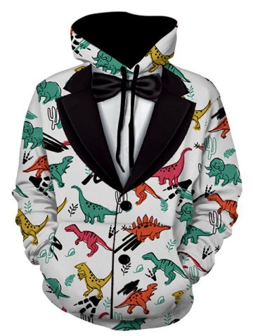 Dinosaur Cartoon Print Hoodie