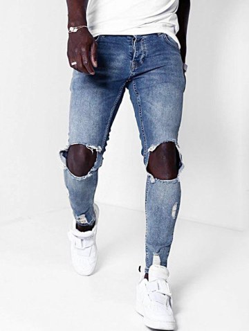 Distressed Destroy Wash Ripped Taped Jeans