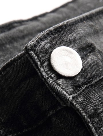 Ethnic Style Shirt And Ripped Patch Jeans Set