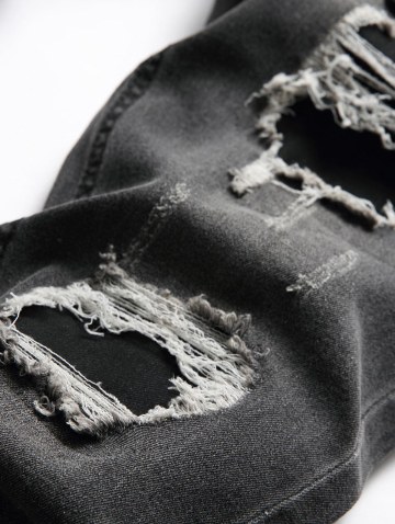 Ethnic Style Shirt And Ripped Patch Jeans Set