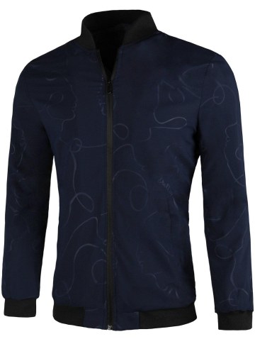 Faux Fur Lining Zip Front Jacket