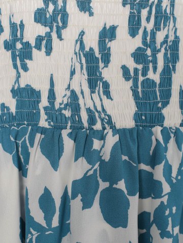 Floral Printed Halter Tie Smocked Dress