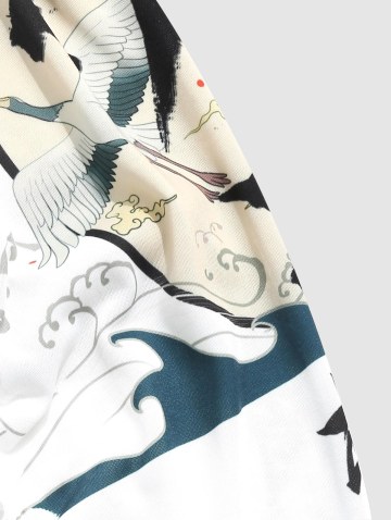 Flying Crane Graphic Oriental Sweatpants