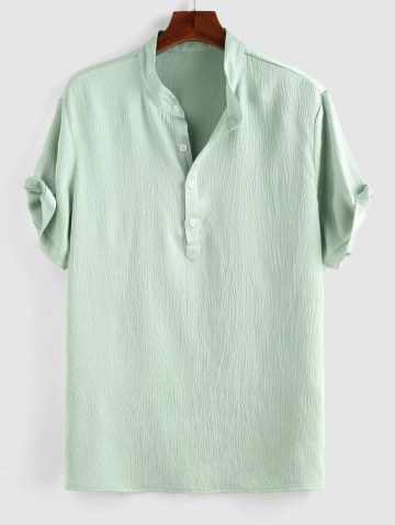Half Button Design Round Neck Shirt