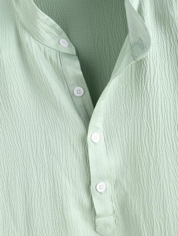 Half Button Design Round Neck Shirt