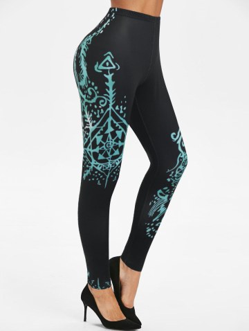 High Waisted Bohemian Print Skinny Leggings