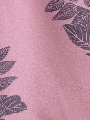 Leaves And Flowers Printed Turndown Collar Shirt