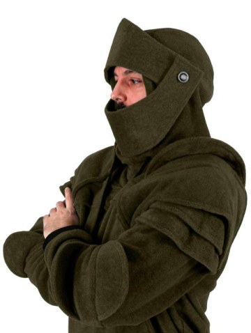 Men's Hoodie Retro Elbows Drawstring Solid Color