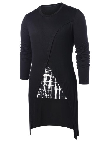 Patchwork High Low Hem T-shirt