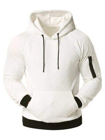 Raglan Sleeve Grid Pattern Hoodie