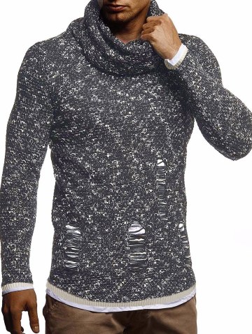 Ripped Decorated Casual Pullover Sweater