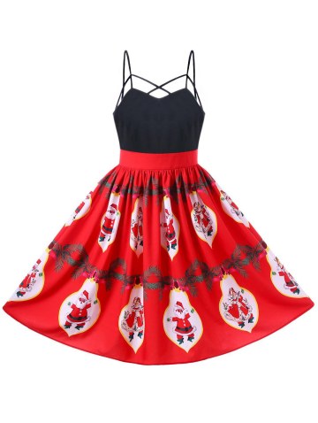 Santa Claus Strappy Swing Dress