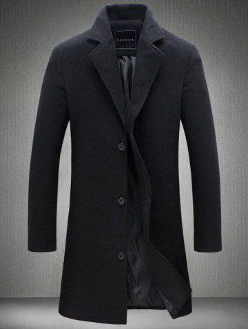 Single Breasted Plus Size Longline Woolen Coat