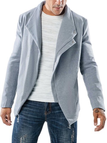 Slant Placket Casual Pockets Jacket