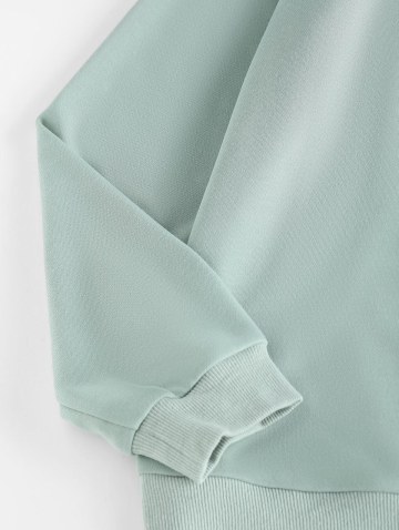 Slogan Teddy Bear Print Drop Shoulder Sweatshirt