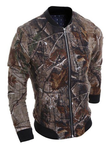 Stand Collar 3d Deadwood Print Design Jacket