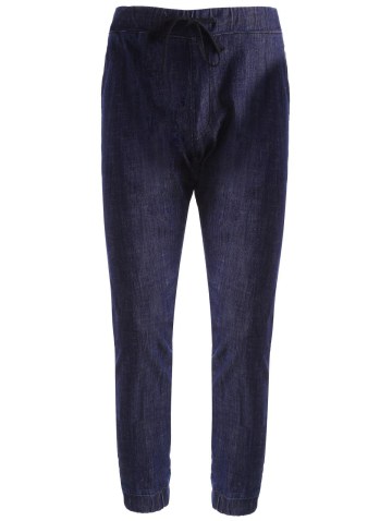 Stretchy Drawstring Jogger Jeans