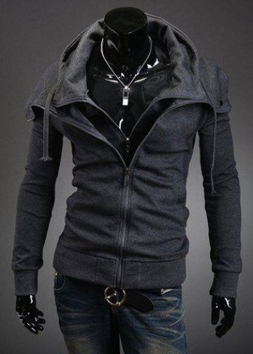 Stylish Faux Twinset Slimming Hooded Thicken Long Sleeve Cotton Blend Men's Coat