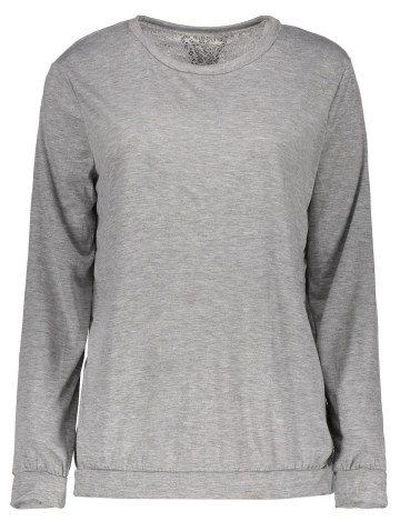 Stylish Scoop Neck Long Sleeve Asymmetrical Spliced Women's Knitwear