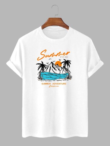 Summer Adventure California Palm Print Tee With Los Angeles Shorts