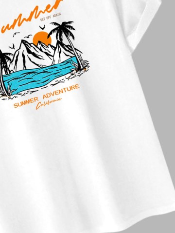Summer Adventure California Palm Print Tee With Los Angeles Shorts