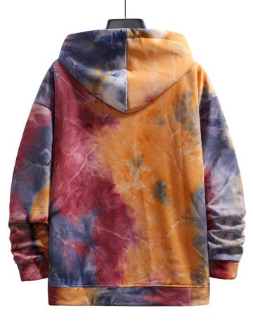 Tie Dye Drop Shoulder Hooded Jacket