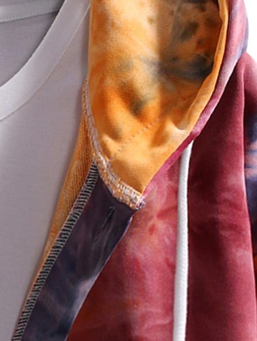 Tie Dye Drop Shoulder Hooded Jacket