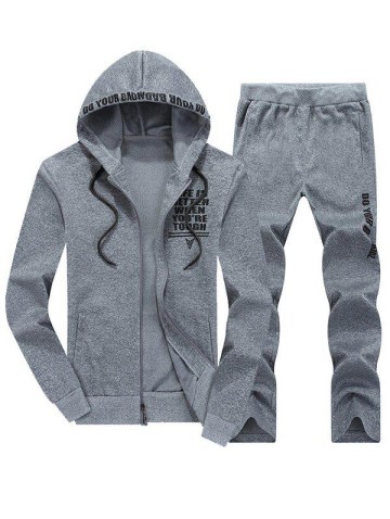 Zip Up Graphic Hoodie And Sweatpants